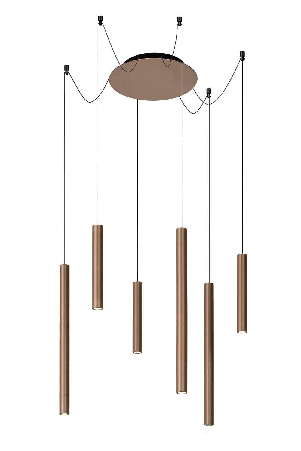 Lucide Lorenz - hanglamp - 120 x 120 x 130 cm - 6 x 4W dimbare LED incl. - roest bruin
