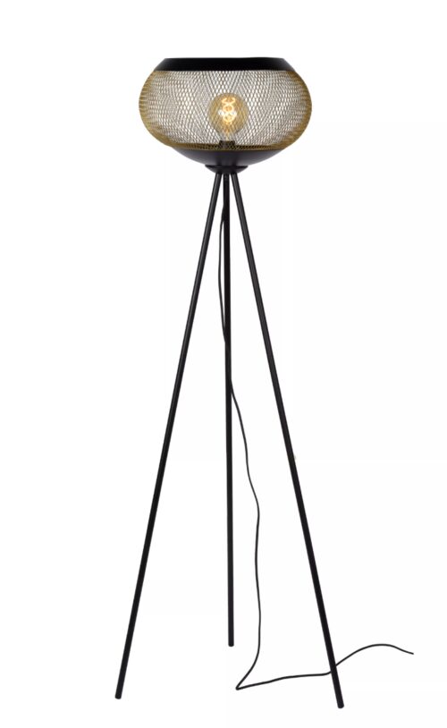 Lucide Lucas - staanlamp - Ø 40 x 150 cm - zwart & goud