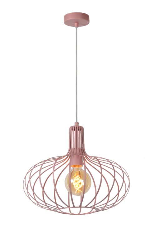 Lucide Merlina - hanglamp - Ø 38 x 163 cm - roze