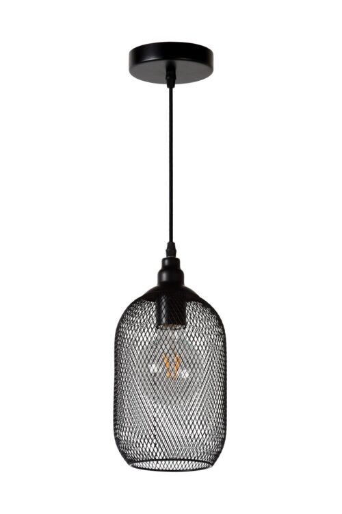 Lucide Mesh - hanglamp - Ø 15 x 159 cm - zwart