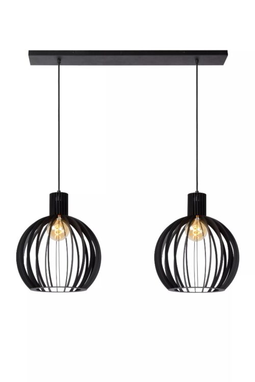 Lucide Mikaela - hanglamp - 90 x 10 x 190 cm - zwart