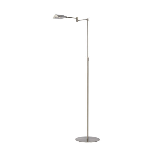 Lucide Nuvola - staanlamp - 126 cm - 9W dimbare LED incl. - satijn chroom