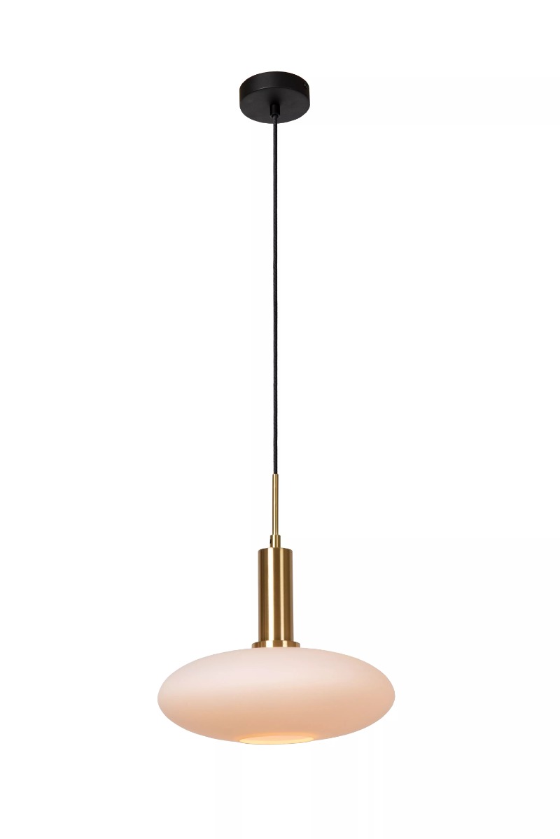 Lucide Singala - hanglamp - Ø 30 x 169 cm - opaal en goud