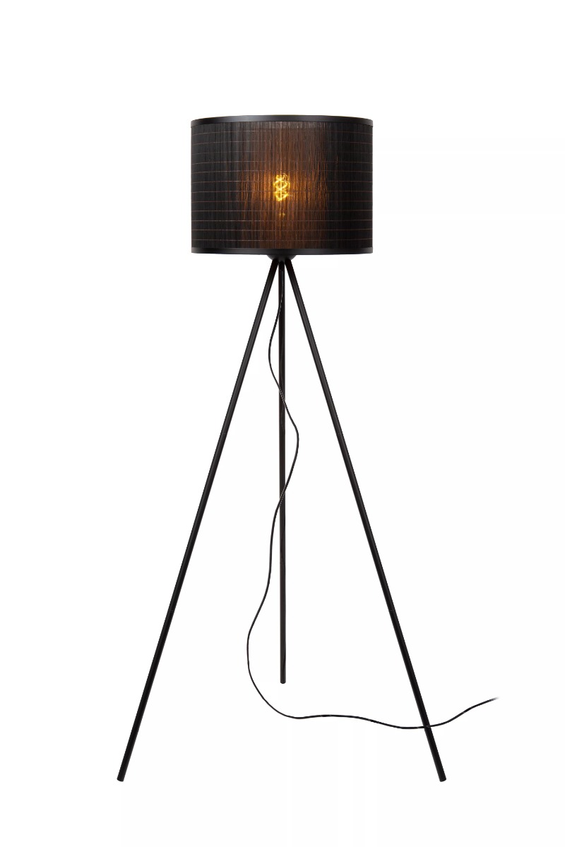 Lucide Tagalog - vloerlamp - Ø 55 x 142 cm - zwart