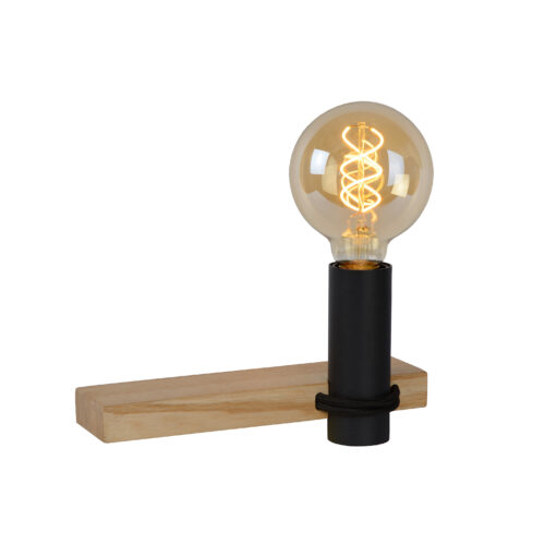 Lucide Tanner - wandverlichting met schakelaar - 25 x 8 x 12 cm - zwart en lichtbruin (laatste stuks!)
