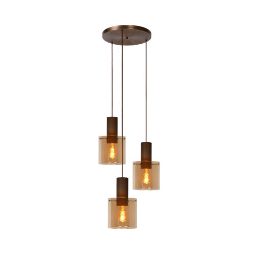 Lucide Toledo - hanglamp - Ø 50 x 165 cm - amber