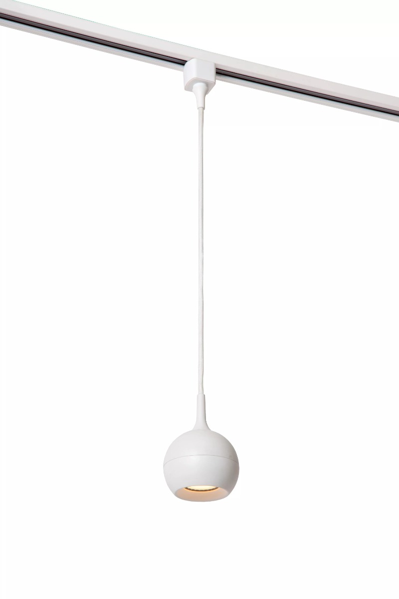Lucide Track Favori Hanglamp - Ø 9 x 145 cm - 1-fase Railsysteem - wit