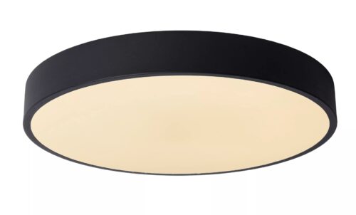 Lucide Unar - plafondverlichting - Ø 60 x 5 cm - 60W dimbare LED incl. - 3 stappen dimmer - zwart