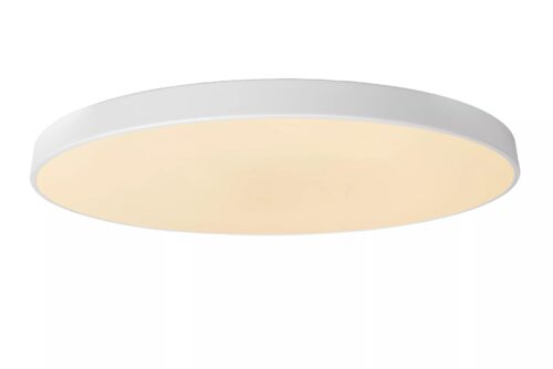 Lucide Unar - plafondverlichting - Ø 80 x 5 cm - 80W dimbare LED incl. - 3 stappen dimmer - wit