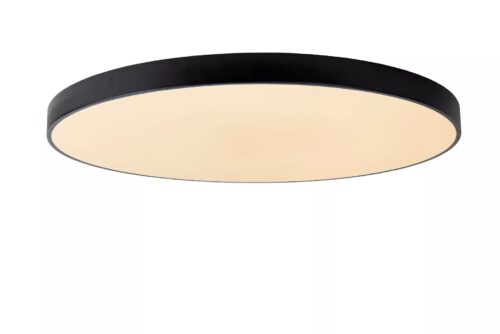 Lucide Unar - plafondverlichting - Ø 80 x 5 cm - 80W dimbare LED incl. - 3 stappen dimmer - zwart