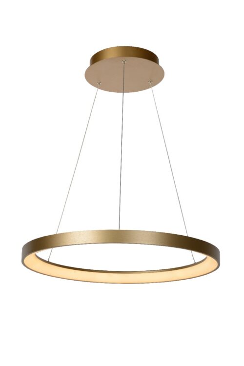 Lucide Vidal - hanglamp - Ø 58 x 70 cm - 50W LED incl. - mat goud/messing