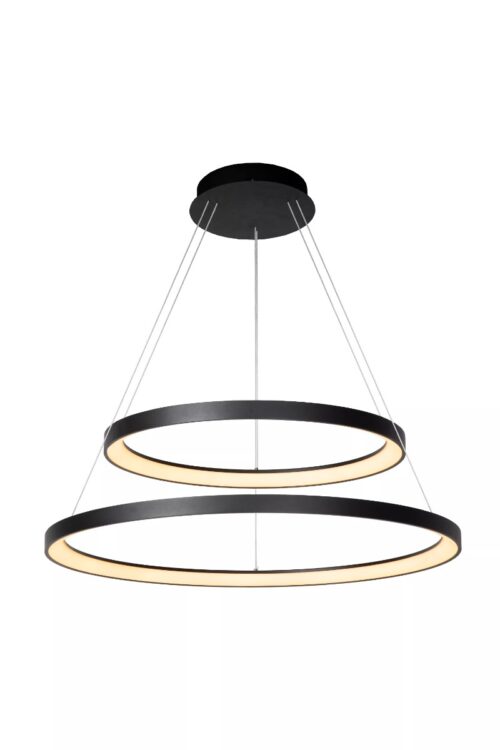 Lucide Vidal - hanglamp - Ø 78 x 200 cm - 92W LED incl. - zwart