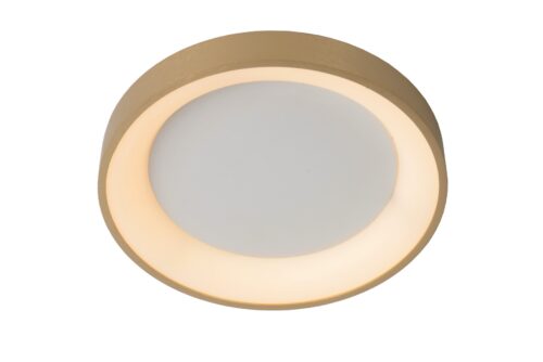 Lucide Vidal - plafondverlichting - Ø 28 x 6 cm - 21W LED incl. - mat goud/messing