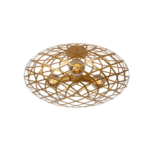 Lucide Wolfram - plafondverlichting - Ø 65 x 32 cm - mat goud en messing