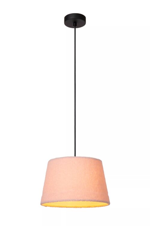 Lucide Woolly - hanglamp - Ø 28 x 150 cm - roze