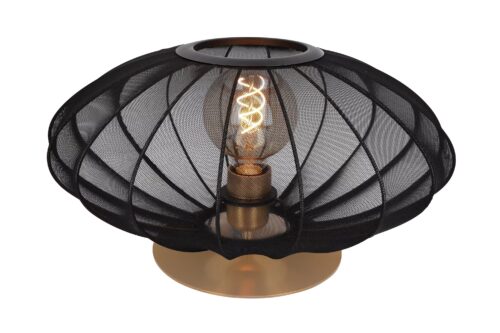 Lucide Corina - tafellamp - Ø 40 x 22 cm - zwart en messing
