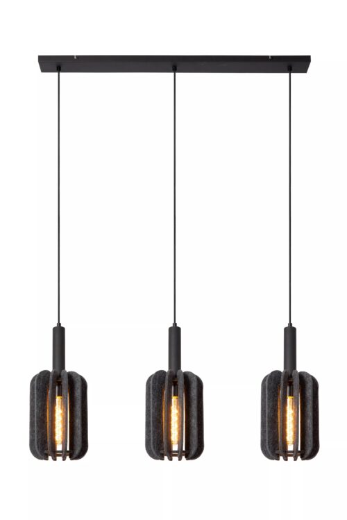 Lucide Rafal - hanglamp - 98 x 20 x 183 cm - grijs