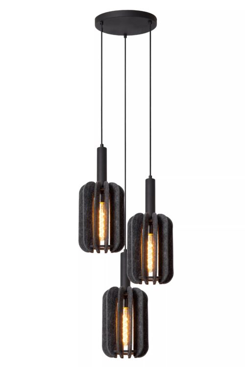 Lucide Rafal - hanglamp - Ø 50 x 183 cm - grijs